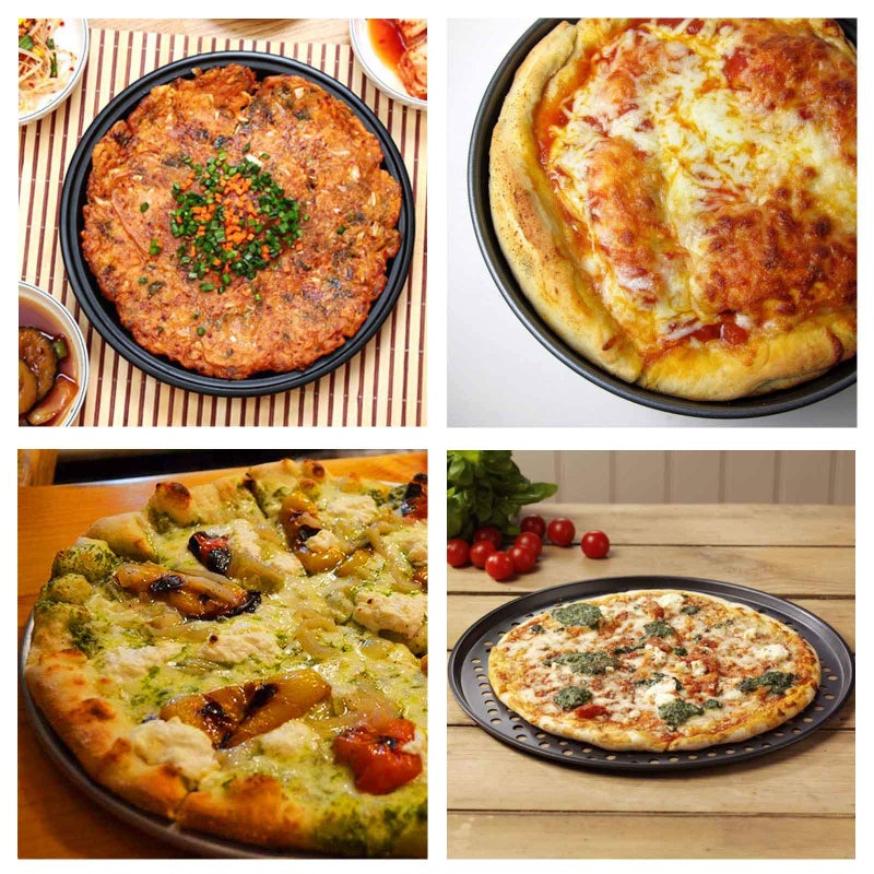 Handook Pizza Pan for Oven, Nonstick Pizza Pans, Carbon Steel Pizza Pan with Holes, Pizza Baking Pan for Oven Baking Supplies, for Home Baking Kitchen Oven Restaurant (12 Inch) - Image 2